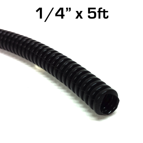 Wire Loom 1/4", Black, 5 ft
