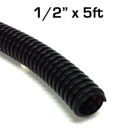 Wire Loom 1/2", Black, 5 ft