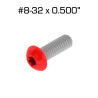 Color Coded Star Drive Screws, 8-32 x 0.500", 100 pack, Red