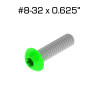 Color Coded Star Drive Screws, 8-32 x 0.625", 100 pack, Light Green