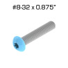 Color Coded Star Drive Screws, 8-32 x 0.875", 100 pack, Light Blue