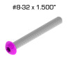 Color Coded Star Drive Screws, 8-32 x 1.500", 100 pack, Purple