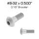 Shoulder Screws, 0.500" with 0.18" Shoulder, 100 Pack