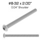 Shoulder Screws, 2.00" with 0.04" Shoulder, 100 Pack