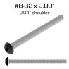 Color Coded Shoulder Screws, 2.00" with 0.04" Shoulder, 100 Pack, Black