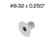 Flat Head Screws, #8-32 x 1/4", 100 Pack