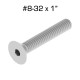 Flat Head Screws, #8-32 x 1", 100 Pack