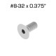 Flat Head Screws, #8-32 x 3/8", 100 Pack