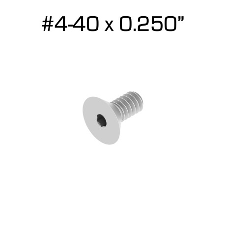 Flat Head Screws, #4-40 x 1/4", 100 Pack