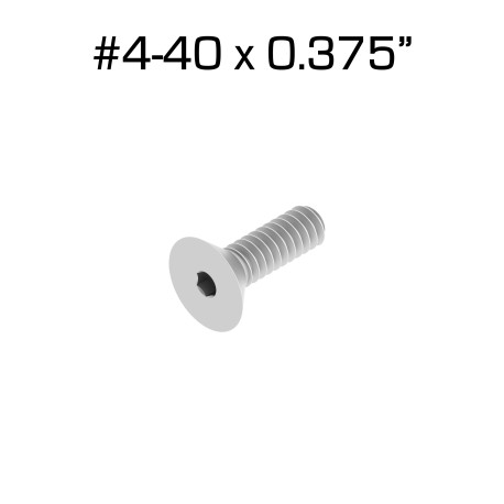 Flat Head Screws, #4-40 x 3/8", 100 Pack