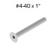 Flat Head Screws, #4-40 x 1", 100 Pack