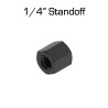 Black Aluminum Standoffs, 1/4" Length, 10 pack