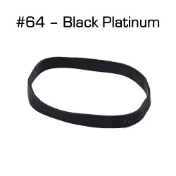 Black Platinum Rubber Bands, Size 64, 100 pack