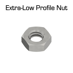 Extra-Low Profile 1/4" Hex Nuts, 100 Pack