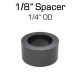 Black Nylon Spacer, 1/8" Thick, 1/4" OD, 0.166" ID, 50 pack