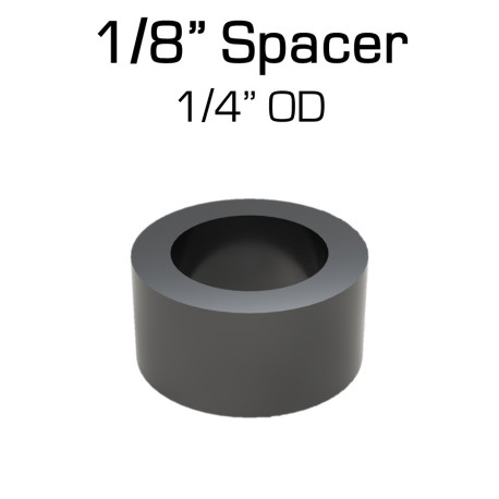 Black Nylon Spacer, 1/8" Thick, 1/4" OD, 0.166" ID, 50 pack