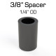 Black Nylon Spacer, 3/8" Thick, 1/4" OD, 0.166" ID, 50 pack