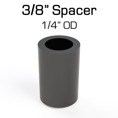 Black Nylon Spacer, 3/8" Thick, 1/4" OD, 0.166" ID, 50 pack