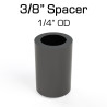 Black Nylon Spacer, 3/8" Thick, 1/4" OD, 0.166" ID, 50 pack
