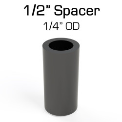 Black Nylon Spacer, 1/2" Thick, 1/4" OD, 0.166" ID, 50 pack
