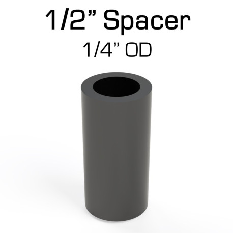 Black Nylon Spacer, 1/2" Thick, 1/4" OD, 0.166" ID, 50 pack
