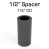 Black Nylon Spacer, 1/2" Thick, 1/4" OD, 0.166" ID, 50 pack
