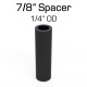 Black Nylon Spacer, 7/8" Thick, 1/4" OD, 0.166" ID, 50 pack