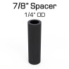 Black Nylon Spacer, 7/8" Thick, 1/4" OD, 0.166" ID, 50 pack