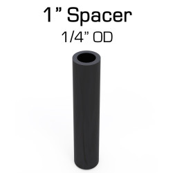 Black Nylon Spacer, 1" Thick, 1/4" OD, 0.166" ID, 50 pack