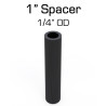 Black Nylon Spacer, 1" Thick, 1/4" OD, 0.166" ID, 50 pack