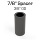 Black Nylon Spacer, 7/8" Thick, 3/8" OD, 0.166" ID, 50 pack