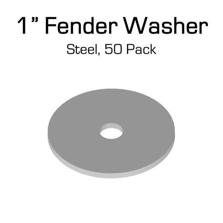 Steel Fender Washer, 1" OD, 50 Pack