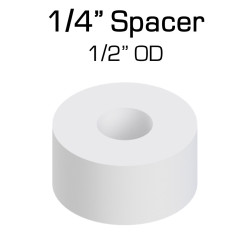 Nylon Spacer, 1/4" Thick, 1/2" OD, 0.194" ID, 50 pack