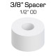 Nylon Spacer, 3/8" Thick, 1/2" OD, 0.194" ID, 50 pack