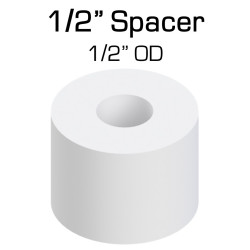 Nylon Spacer, 1/2" Thick, 1/2" OD, 0.194" ID, 50 pack
