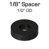 Black Nylon Spacer, 1/8" Thick, 1/2" OD, 0.194" ID, 50 pack