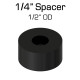 Black Nylon Spacer, 1/4" Thick, 1/2" OD, 0.194" ID, 50 pack