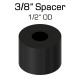 Black Nylon Spacer, 3/8" Thick, 1/2" OD, 0.194" ID, 50 pack
