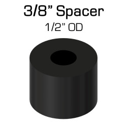 Black Nylon Spacer, 3/8" Thick, 1/2" OD, 0.194" ID, 50 pack