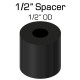 Black Nylon Spacer, 1/2" Thick, 1/2" OD, 0.194" ID, 50 pack