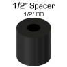 Black Nylon Spacer, 1/2" Thick, 1/2" OD, 0.194" ID, 50 pack