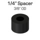 Black Nylon Spacer, 1/4" Thick, 3/8" OD, 0.166" ID, 50 pack