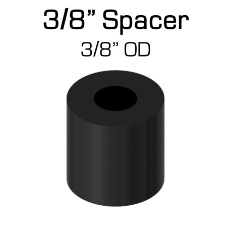 Black Nylon Spacer, 3/8" Thick, 3/8" OD, 0.166" ID, 50 pack