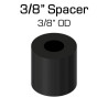 Black Nylon Spacer, 3/8" Thick, 3/8" OD, 0.166" ID, 50 pack
