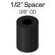 Black Nylon Spacer, 1/2" Thick, 3/8" OD, 0.166" ID, 50 pack