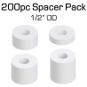 Nylon Spacer, 1/2" OD, 200pc Variety Pack