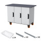 Rolling Workbench with 3 Cabinets