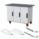 Rolling Workbench with 3 Cabinets