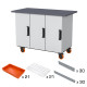 Rolling Workbench with 3 Cabinets