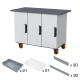Rolling Workbench with 3 Cabinets